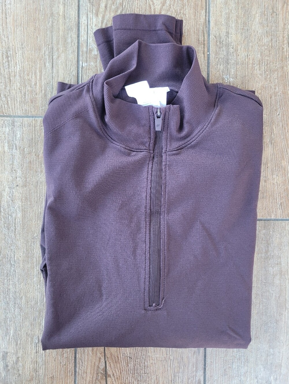 Fabletics Feather Tech Half Zip Top Dark Plum Women's Small
